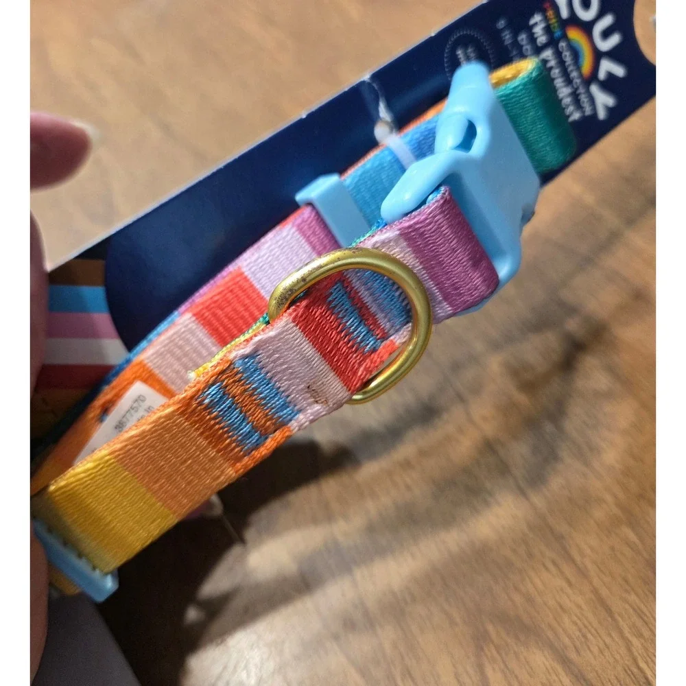 Youly Pride Collection The Proudest Dog Collar Rainbow Striped Small 9-14 Inch